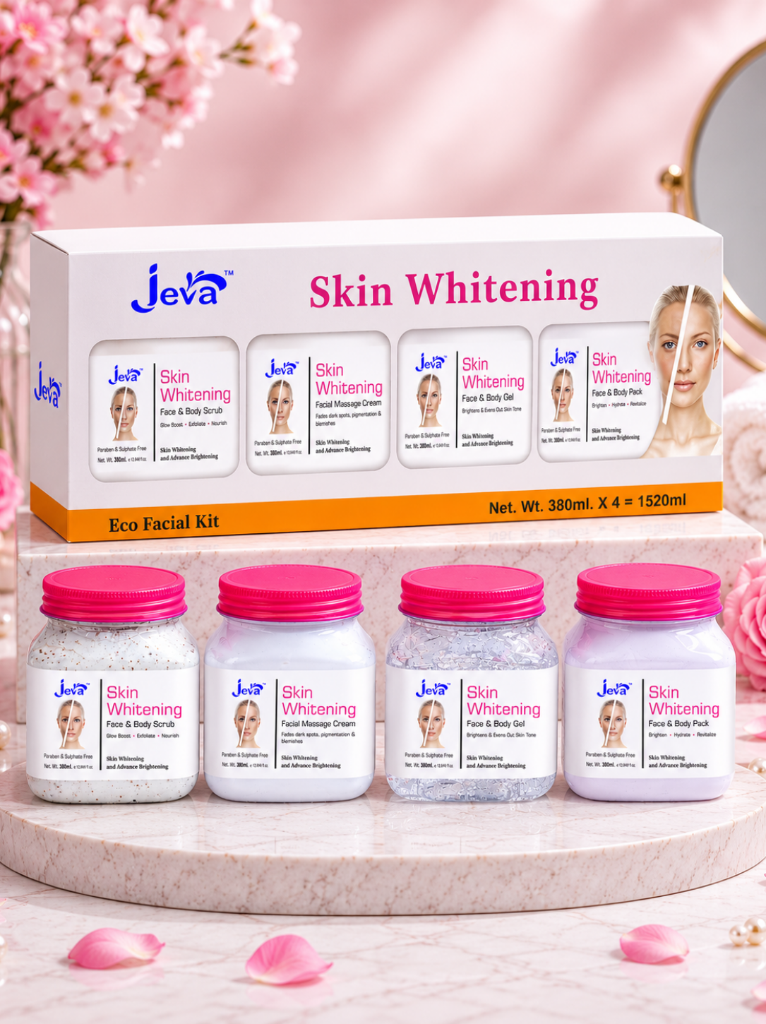 Jeva Skin Whitening & Brightening Eco Facial Kit - All Skin Type
