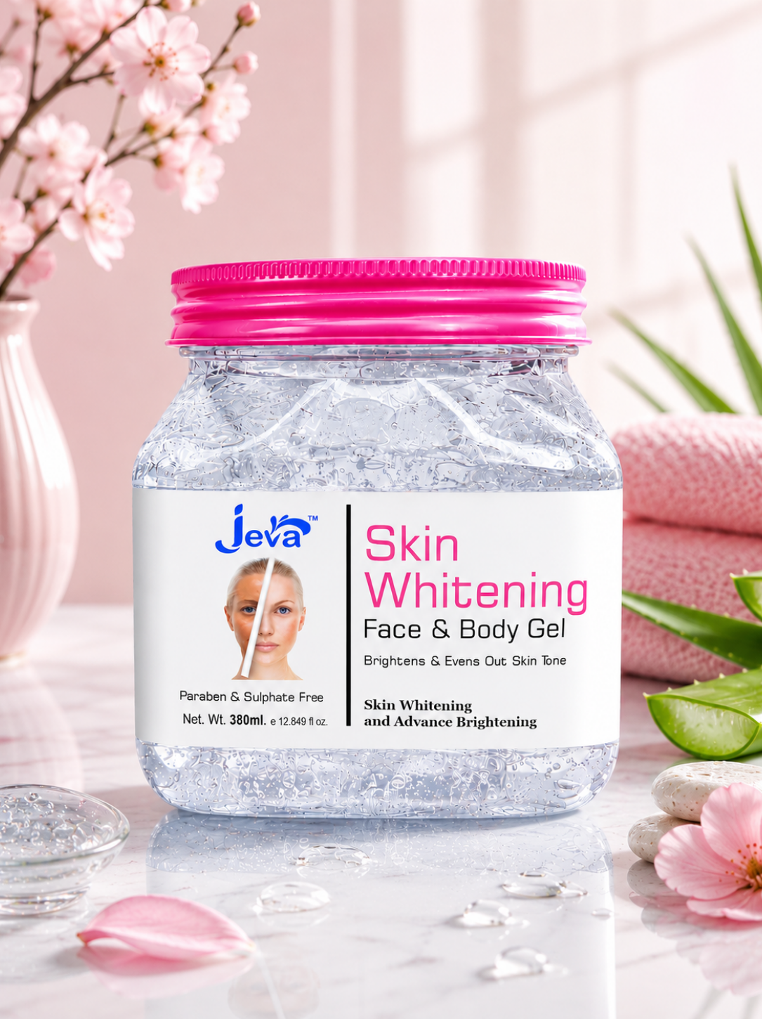 Jeva Skin Whitening & Brightening Instant Glow Gel For Normal To Dry Skin