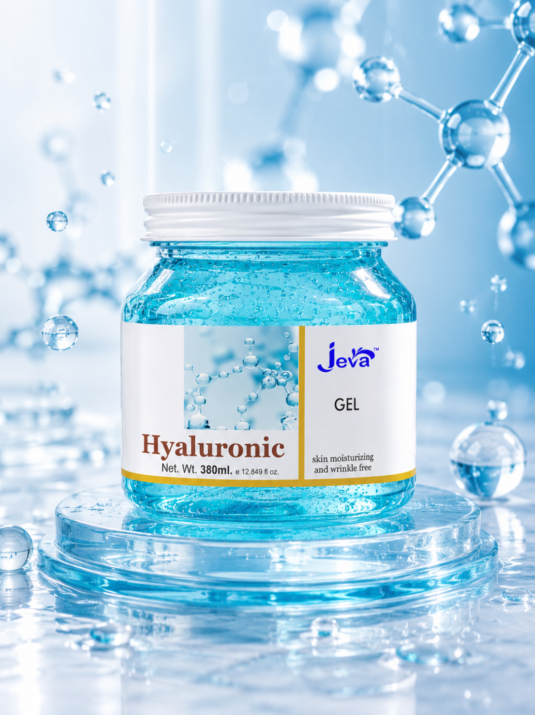 Jeva Daily Face Moisturizer With Hyaluronic Acid Hydrating Water Gel - All Skin Types