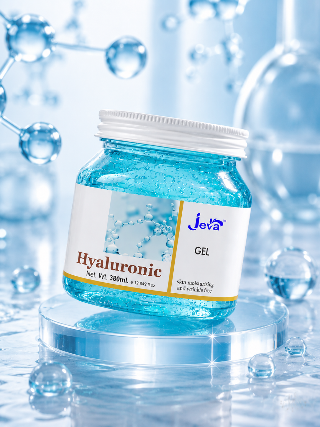 Jeva Daily Face Moisturizer With Hyaluronic Acid Hydrating Water Gel - All Skin Types