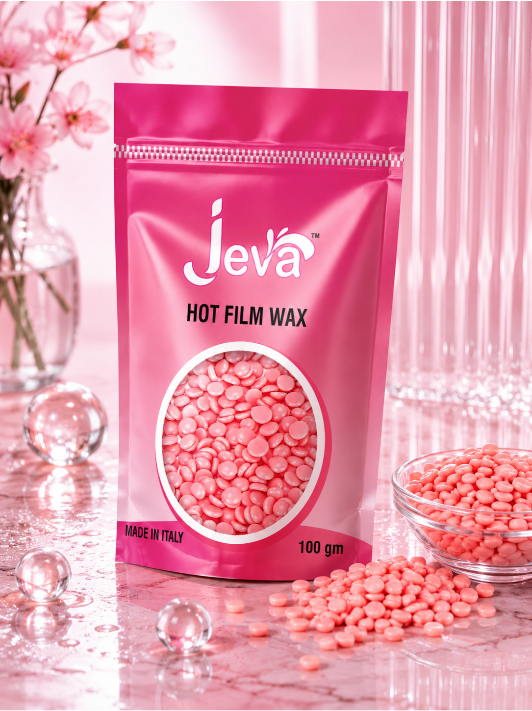 Hot film wax Rose 100gm