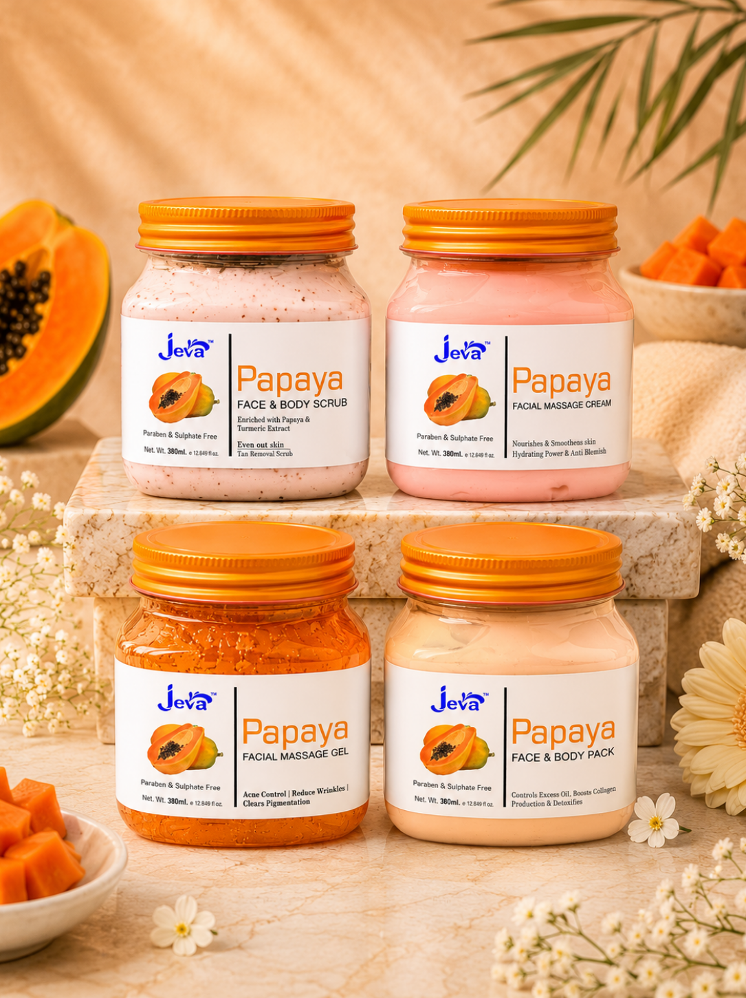 Papaya eco facial kit 380gm x 4pc