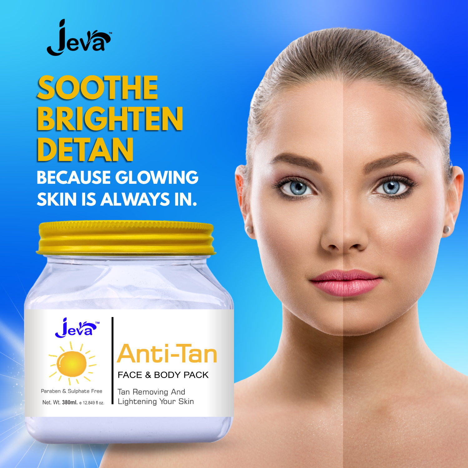 Jeva Anti Tan - Tan Removal Face Pack (380ml)
