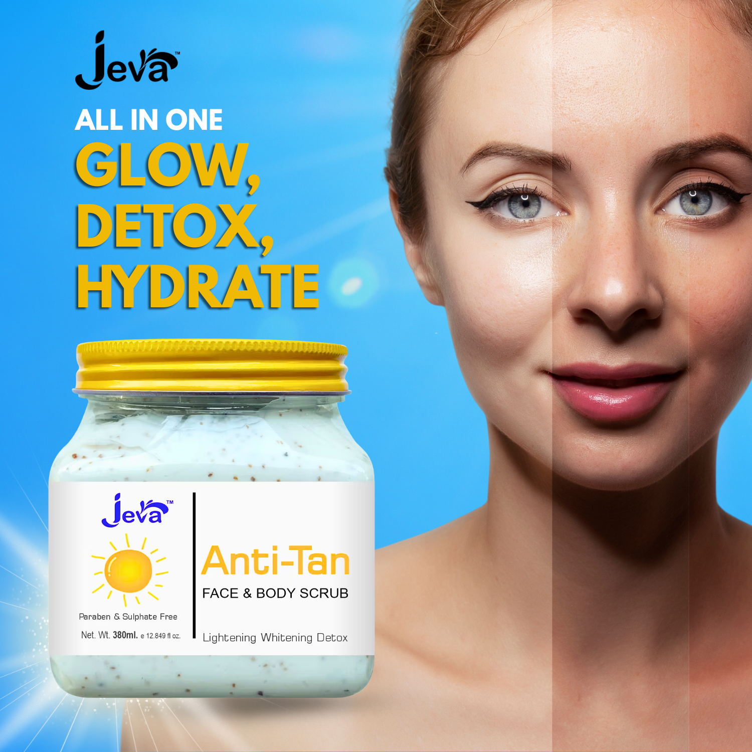 Jeva Anti Tan Removal Detox Scrub (380ml)