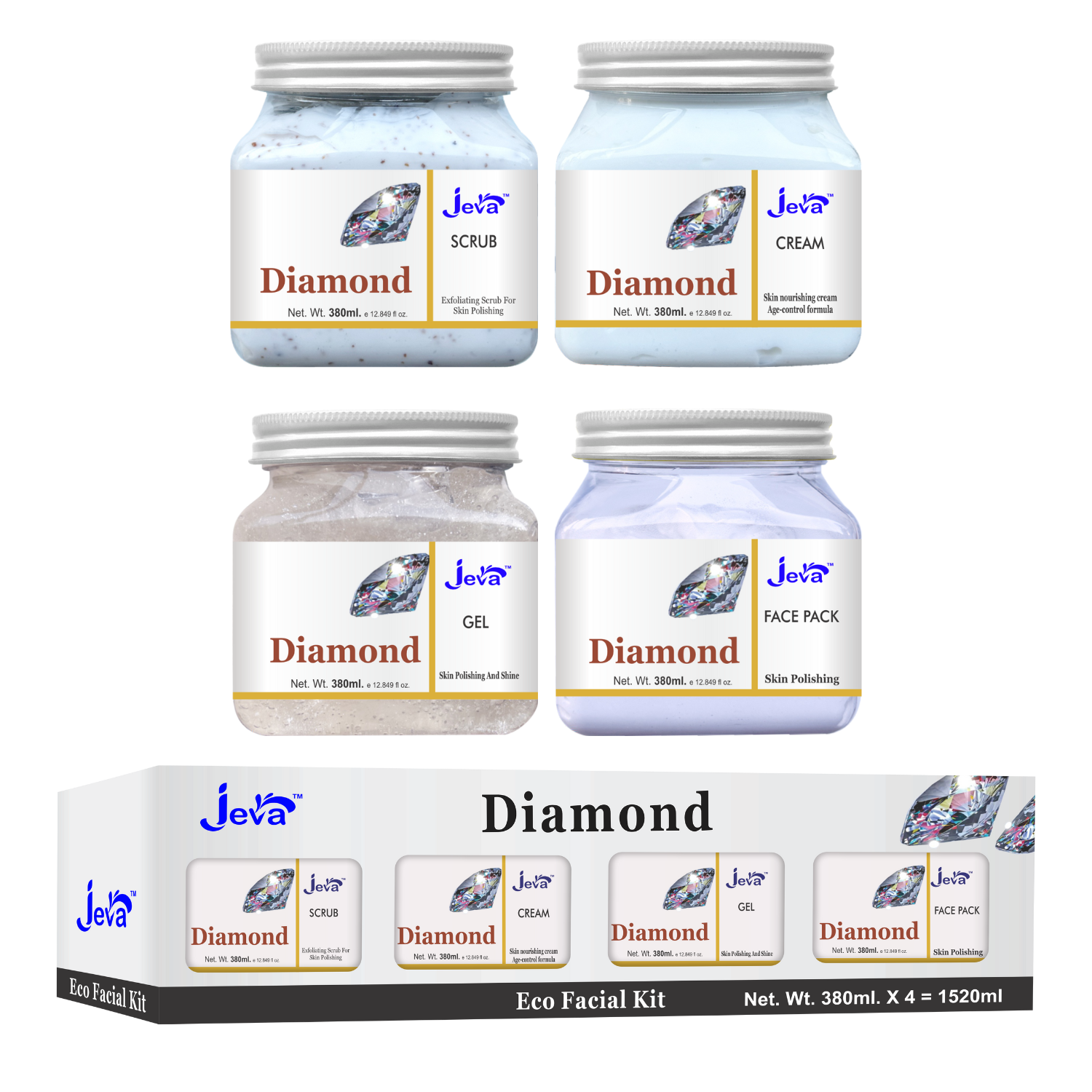 Diamond eco facial kit 380gm x 4pc