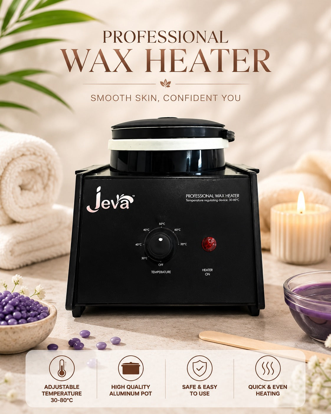 Jeva Wax Heater- Single - Black Metal